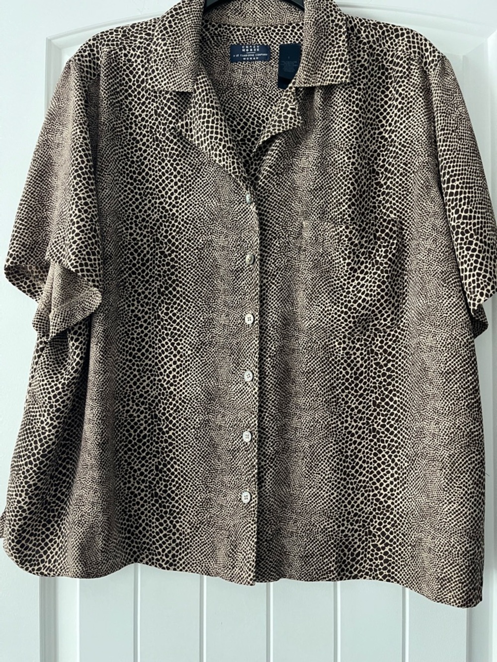 Crazy Horse  Beige and Black Animal Print Blouse